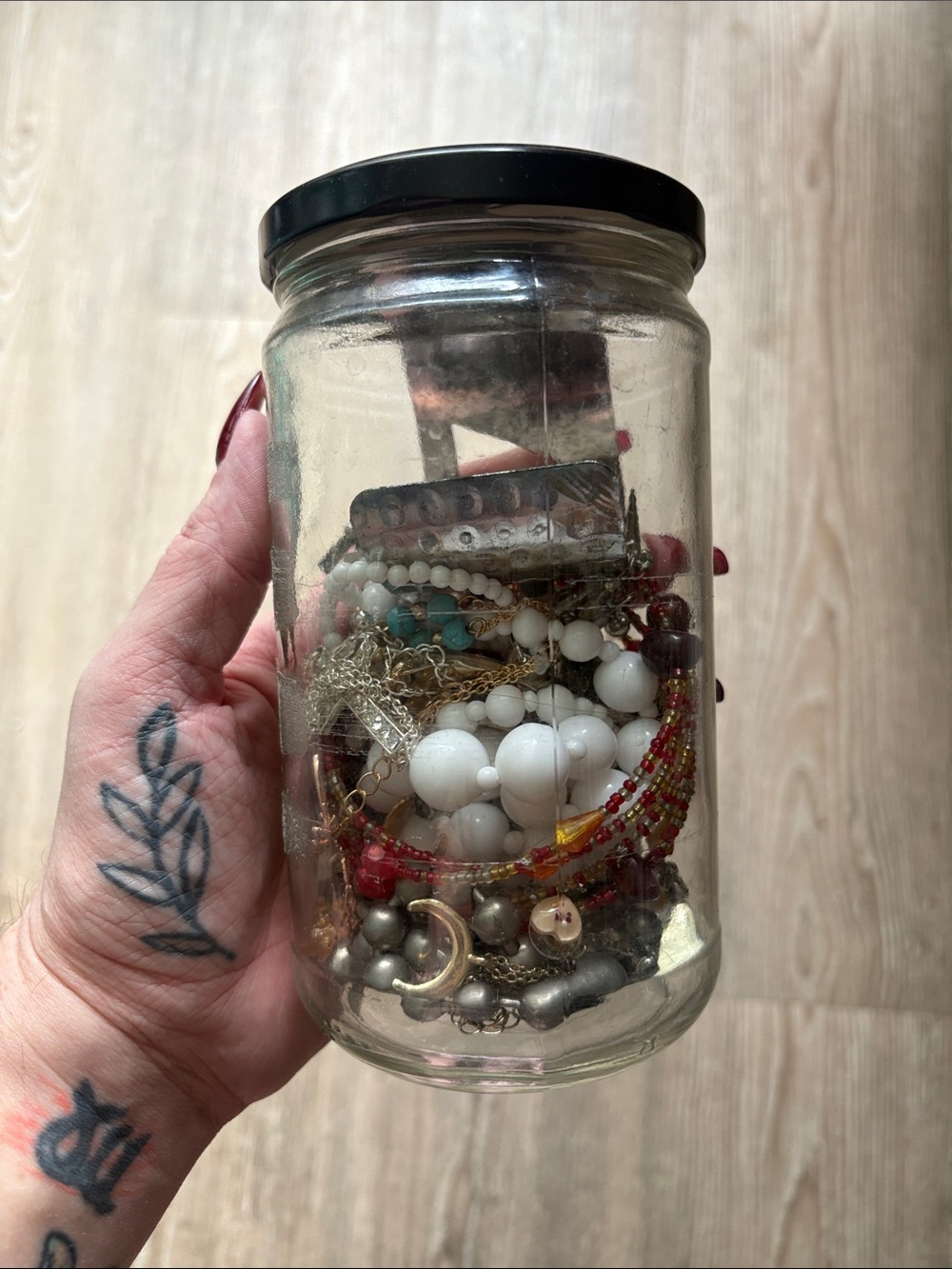 Mystery Vintage Costume Jewelry Jar Earrings Necklaces Rings
